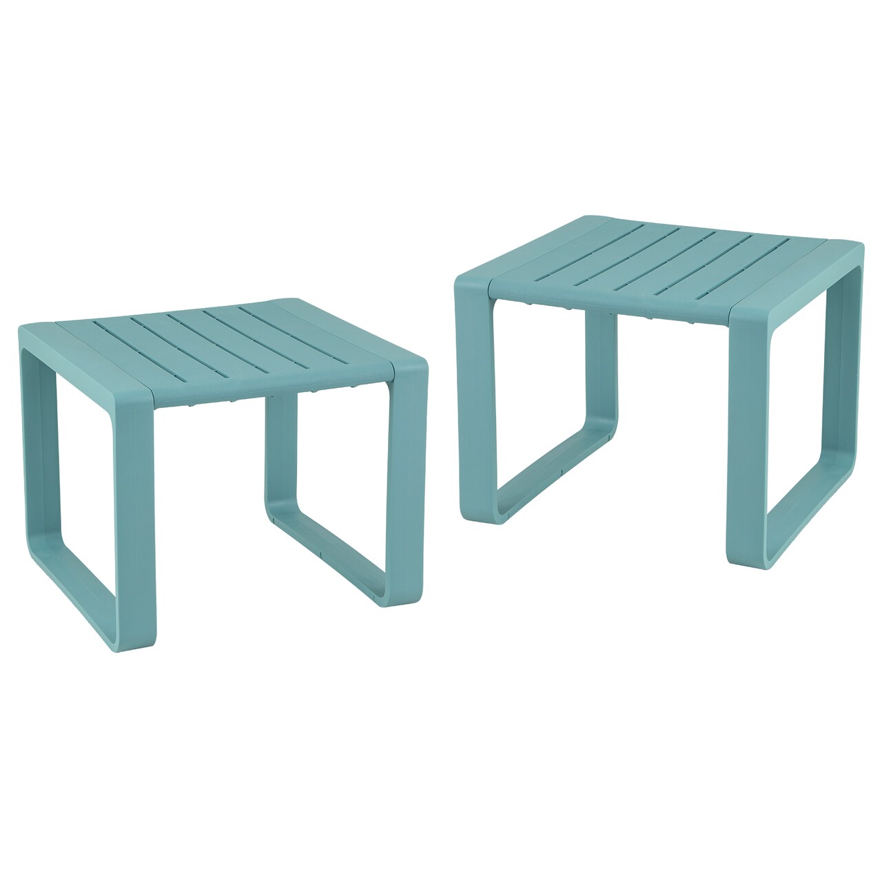 Outdoor Adirondack Side Table Set of 2 with Smooth Tabletop and Non-Slip Feet